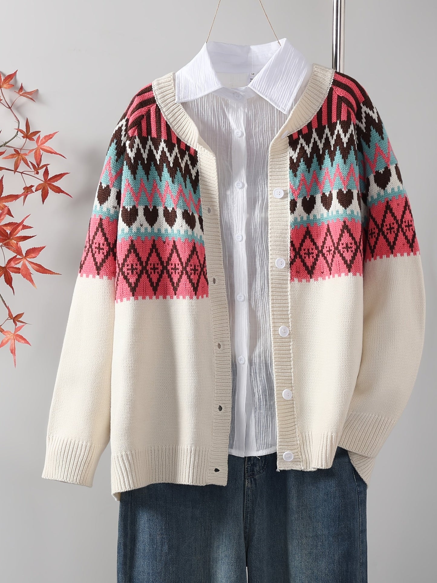 Zyra™ | Klassisk Strikcardigan med Mønster