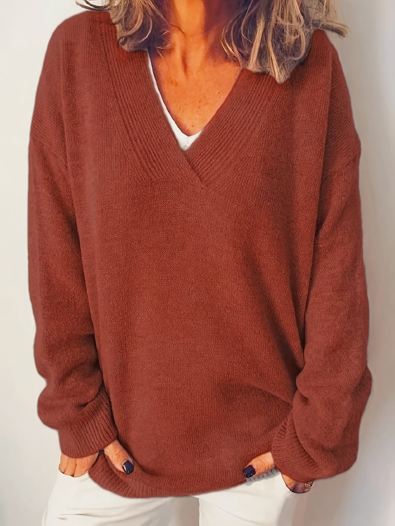 Zyra™ | Blød og Tidløs V-Hals Sweater