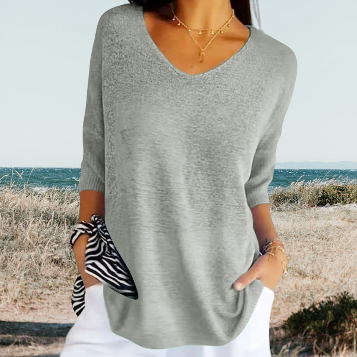 Zyra™ | Stilfuld V-Hals Casual Top