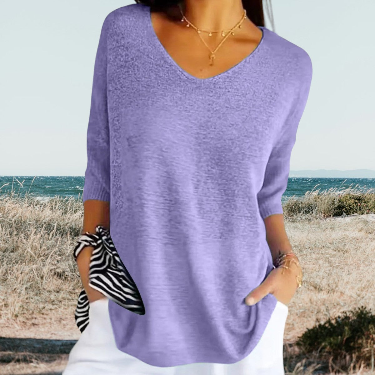 Zyra™ | Stilfuld V-Hals Casual Top