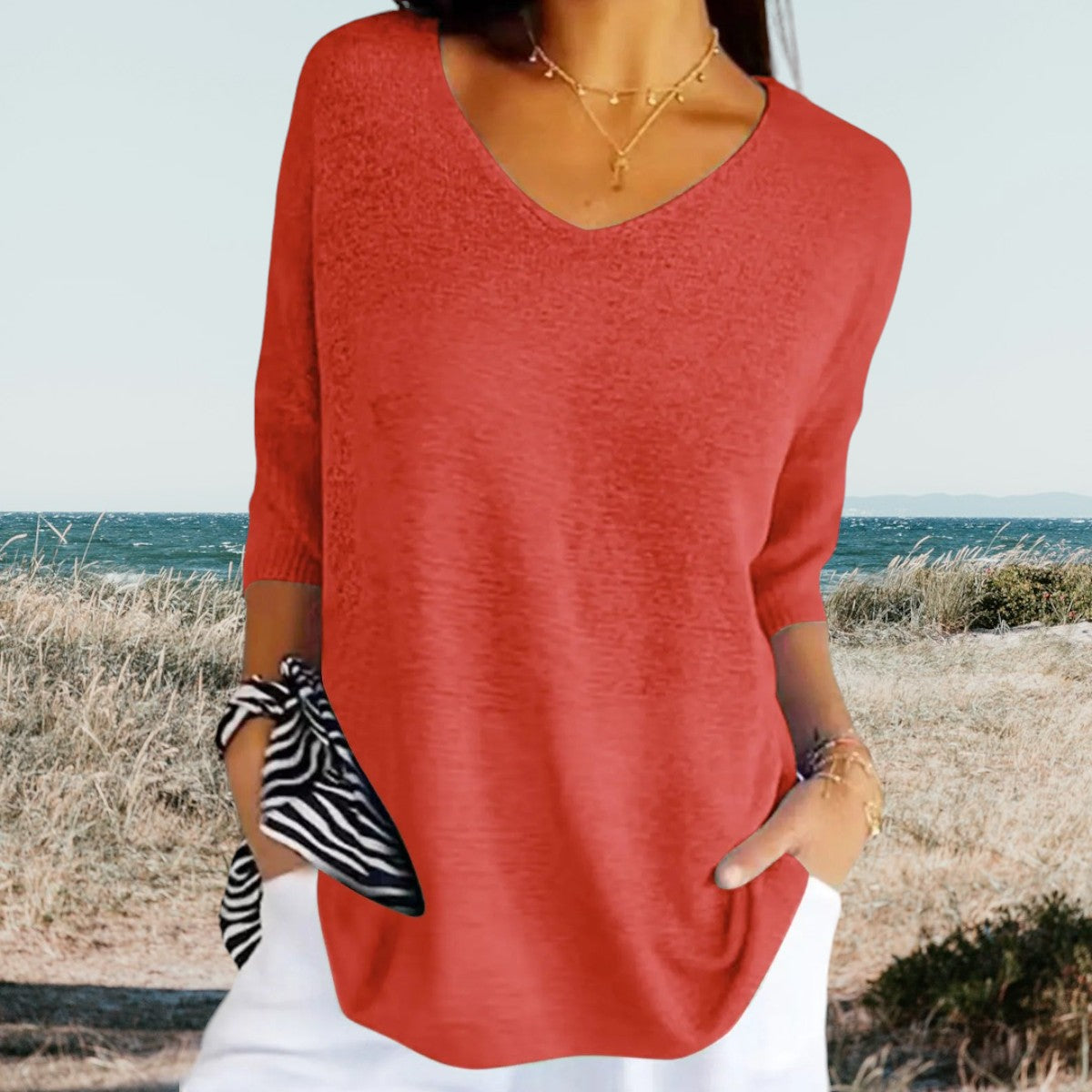 Zyra™ | Stilfuld V-Hals Casual Top