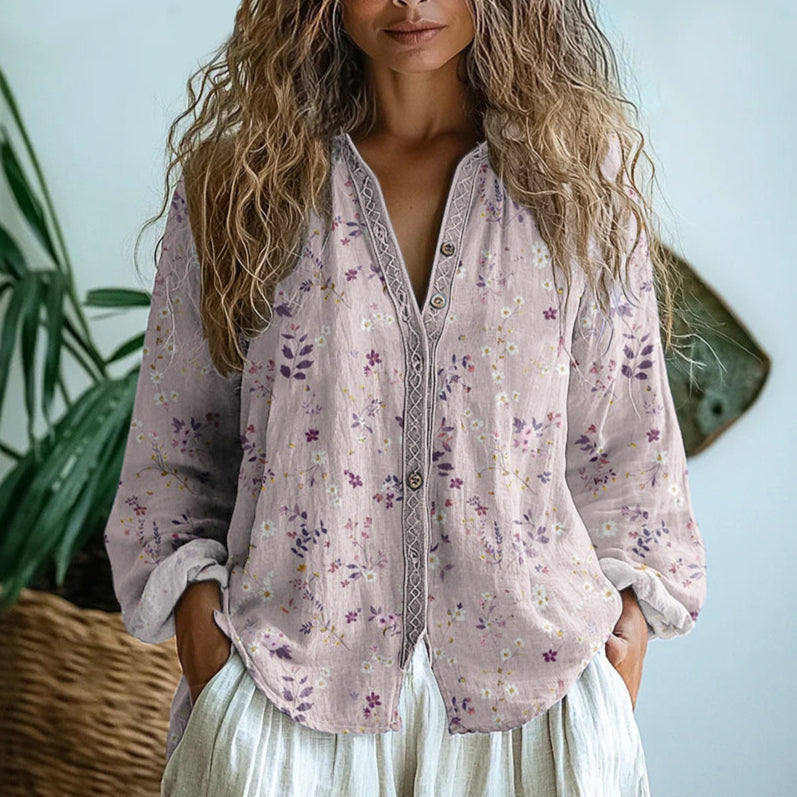 Zyra™ | Afslappet Bluse med Naturprint