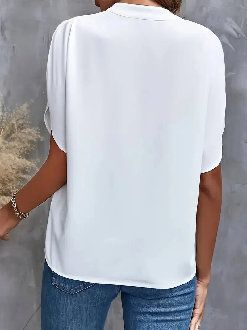 Zyra™ | Stilfuld V-Hals Flydende Bluse