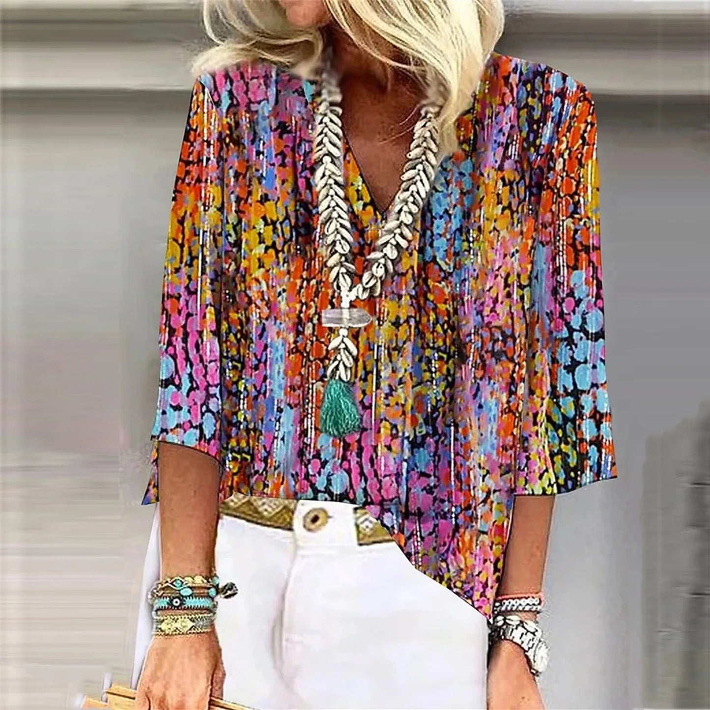 Zyra™ | Vibrant Print Boho Bluse
