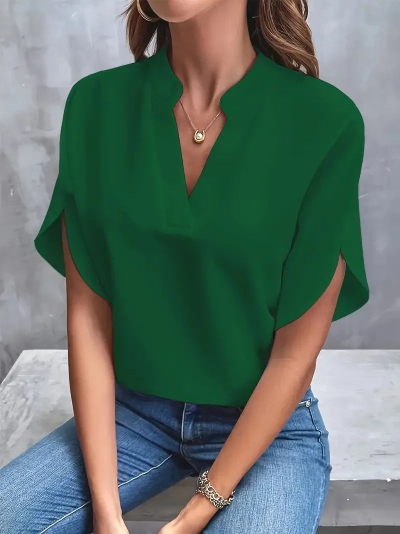 Zyra™ | Stilfuld V-Hals Flydende Bluse