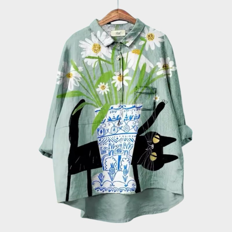 Zyra™ | Kunstnerisk Printbluse