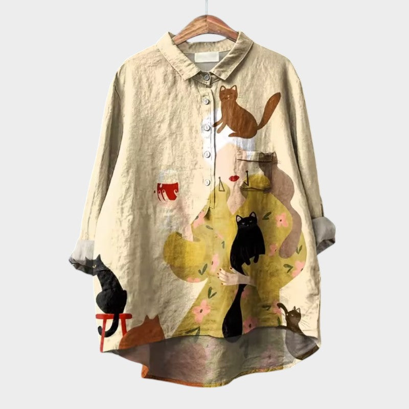 Zyra™ | Kunstnerisk Printbluse