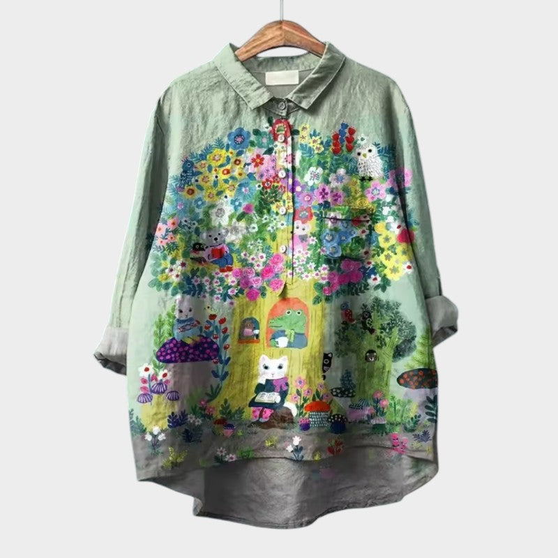 Zyra™ | Kunstnerisk Printbluse