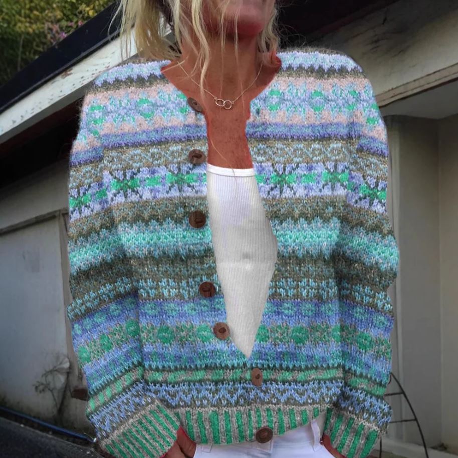 Zyra™ | Let cardigan med legende print