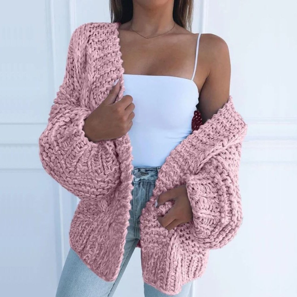 Zyra™ | Oversize Strikvest til Hygge