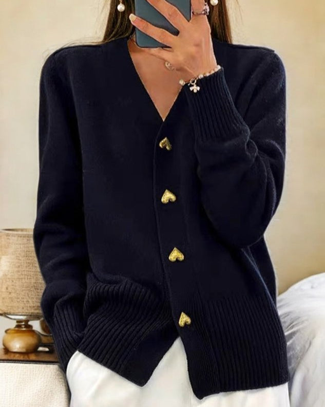 Zyra™ | Elegant Strikket Cardigan med Knapper