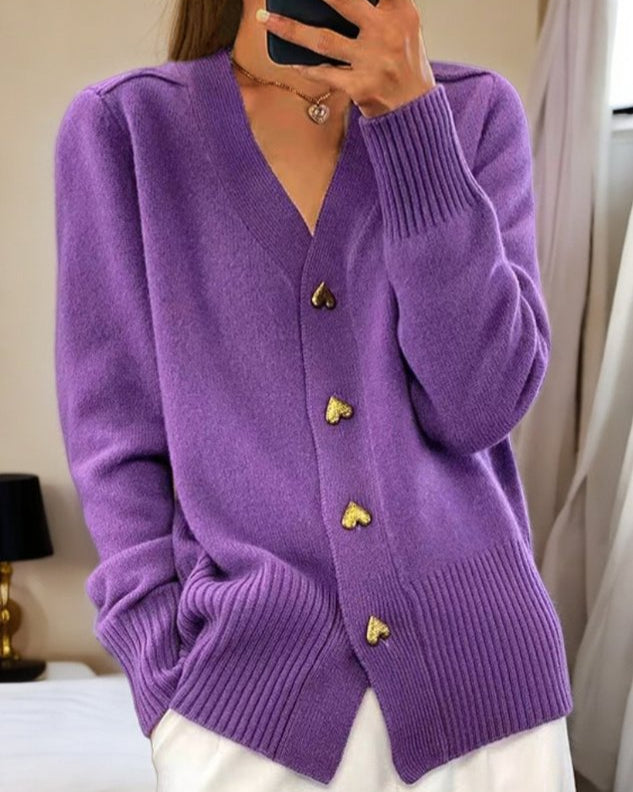 Zyra™ | Elegant Strikket Cardigan med Knapper