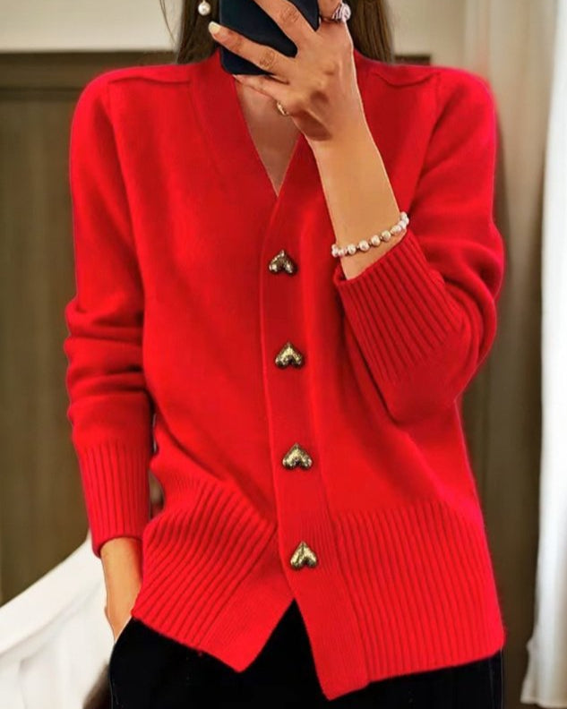 Zyra™ | Elegant Strikket Cardigan med Knapper