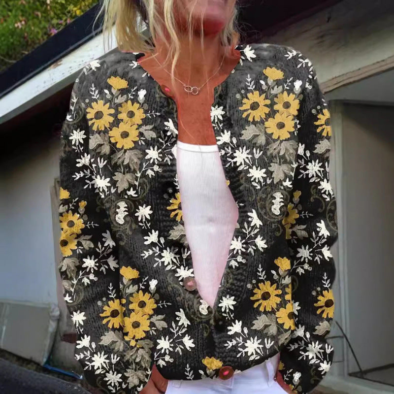 Zyra™ | Let cardigan med legende print