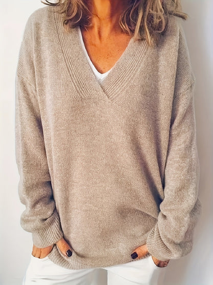 Zyra™ | Blød og Tidløs V-Hals Sweater