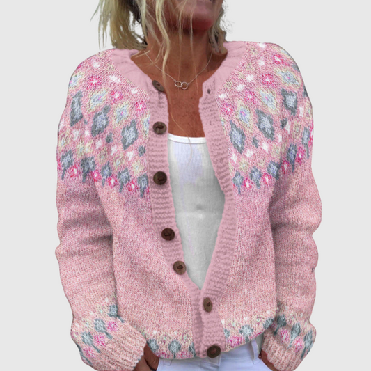 Zyra™ | Let cardigan med legende print