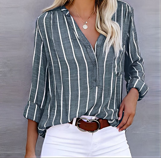 Zyra | Stilfuld og Casual Stribet Bluse