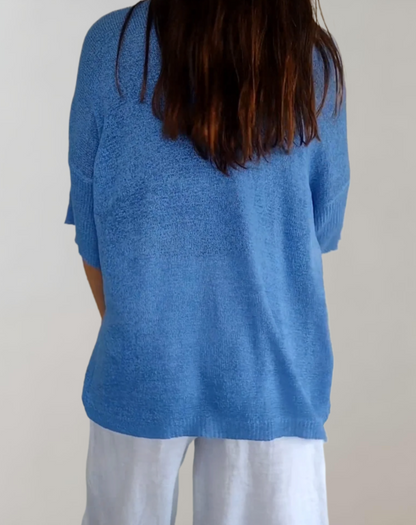 Zyra™ | Luksuriøs V-Hals Strik Top