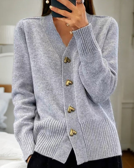 Zyra™ | Elegant Strikket Cardigan med Knapper